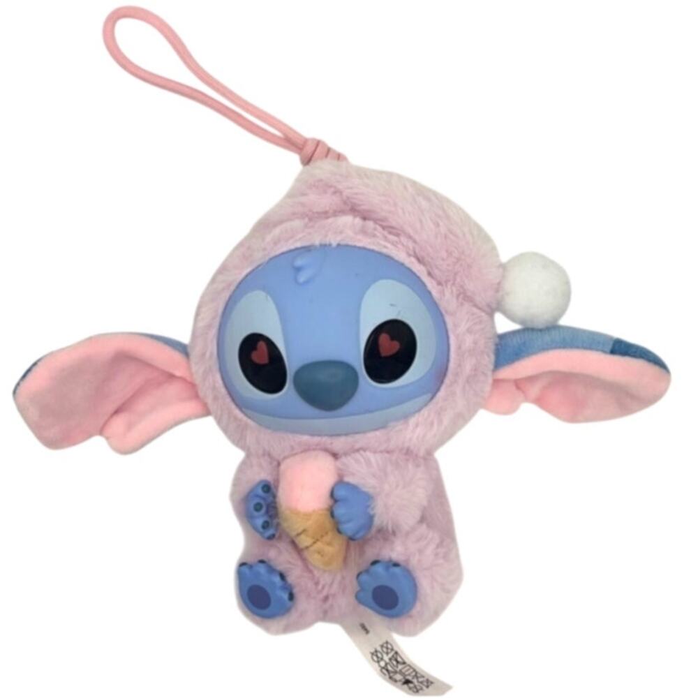 Disney x Miniso Stitch Strawberry Cone, Eat Something Before Sleep Plush Charm